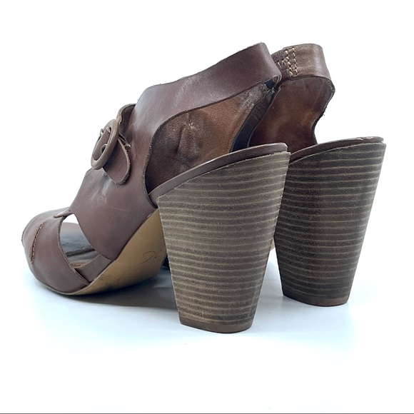 LUCKY BRAND‎ TAN LEATHER PEEPTOE HIGH HEEL SHOE - Picture 4 of 8